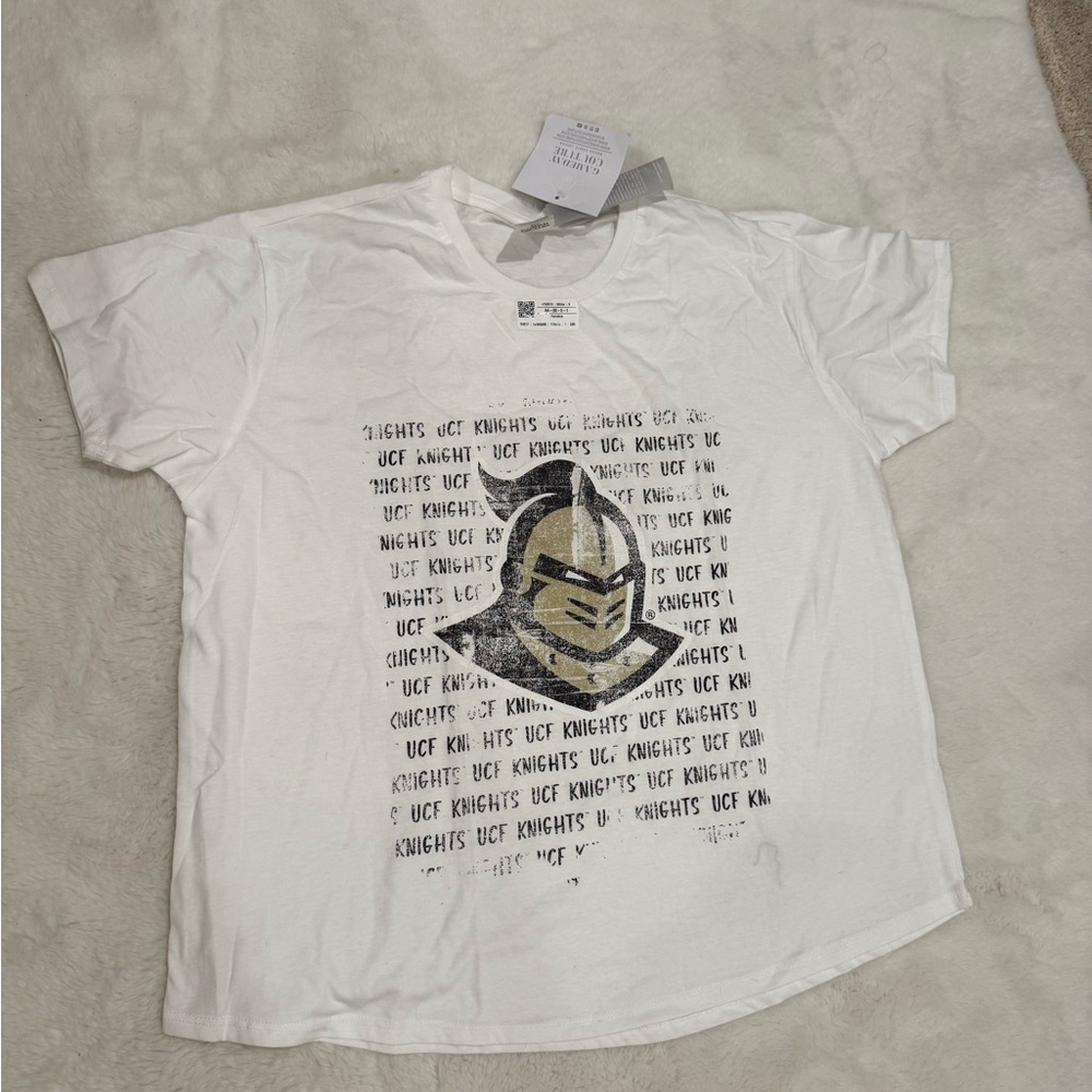White Graphic Tee with Knight Design